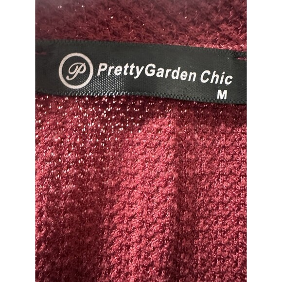 Waffle Knit 2-Piece Pajama Set Womens Medium Red Lounge Cozy Warm Stretch Comfy - Picture 6 of 13